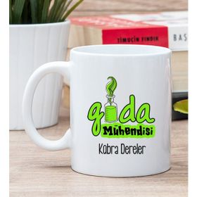 Hediye Dükkanı Kişiye Özel Gıda Mühendisi Beyaz Kupa Bardak