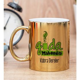 Hediye Dükkanı Kişiye Özel Gıda Mühendisi Gold Kupa Bardak