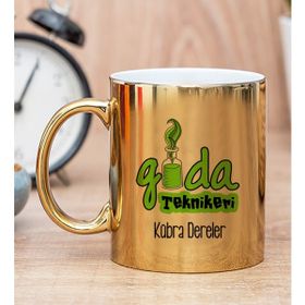 Hediye Dükkanı Kişiye Özel Gıda Teknikeri Gold Kupa Bardak