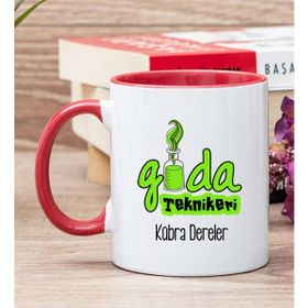 Hediye Dükkanı Kişiye Özel Gıda Teknikeri Kırmızı Kupa
