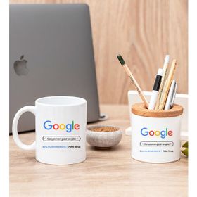 Hediye Dükkanı Kişiye Özel Google Tasarım Esprili Beyaz Kupa Bardak ve Kalemlik