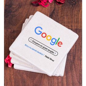 Hediye Dükkanı Kişiye Özel Google Tasarım Esprili Taş Bardak Altlığı