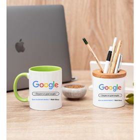 Hediye Dükkanı Kişiye Özel Google Tasarım Esprili Yeşil Kupa Bardak ve Kalemlik