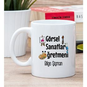 Hediye Dükkanı Kişiye Özel Görsel Sanatlar Öğretmeni Beyaz Kupa Bardak
