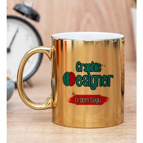 Hediye Dükkanı Kişiye Özel Grafiker Gold Kupa Bardak