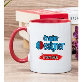 Hediye Dükkanı Kişiye Özel Grafiker Kırmızı Kupa