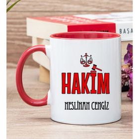 Hediye Dükkanı Kişiye Özel Hakim Kırmızı Kupa