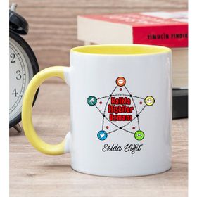Hediye Dükkanı Kişiye Özel Halkla İlişkiler Uzmanı Sarı Kupa Bardak