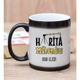 Hediye Dükkanı Kişiye Özel Harita Mühendisi Sihirli Kupa Bardak