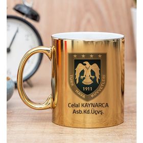 Hediye Dükkanı Kişiye Özel Hava Kuvvetleri Gold Kupa Bardak