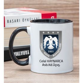 Hediye Dükkanı Kişiye Özel Hava Kuvvetleri Siyah Kupa Bardak