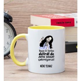 Hediye Dükkanı Kişiye Özel Herkes Delirdi Tasarım Esprili Sarı Kupa Bardak