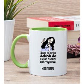 Hediye Dükkanı Kişiye Özel Herkes Delirdi Tasarım Esprili Yeşil Kupa Bardak