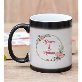 Hediye Dükkanı Kişiye Özel İki İsimli Çifltere Özel Sihirli Kupa Bardak