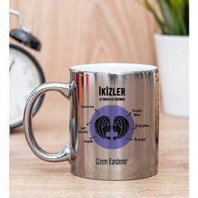 Hediye Dükkanı Kişiye Özel İkizler Burcuna Hediye Silver Kupa Bardak