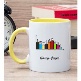 Hediye Dükkanı Kişiye Özel İktisatçı Baskılı Sarı Kupa Bardak