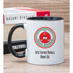 Hediye Dükkanı Kişiye Özel İnfaz Koruma Memuru Siyah Kupa Bardak