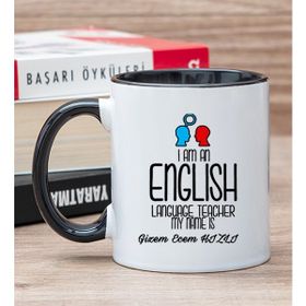 Hediye Dükkanı Kişiye Özel İngilizce Öğretmeni Siyah Kupa Bardak