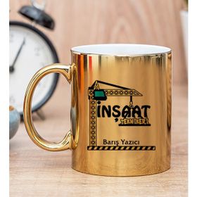 Hediye Dükkanı Kişiye Özel İnşaat Teknikeri Gold Kupa Bardak