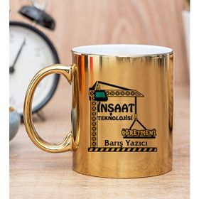 Hediye Dükkanı Kişiye Özel İnşaat Teknolojisi Öğretmeni Gold Kupa Bardak