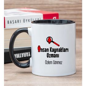 Hediye Dükkanı Kişiye Özel İnsan Kaynakları Uzmanı Siyah Kupa Bardak