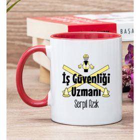 Hediye Dükkanı Kişiye Özel İş Güvenliği Uzmanı Kırmızı Kupa