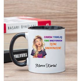 Hediye Dükkanı Kişiye Özel İşine Bakıcaksın Tasarım Esprili Siyah Kupa Bardak