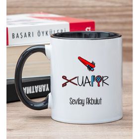 Hediye Dükkanı Kişiye Özel Kadın Kuaförü Siyah Kupa Bardak