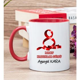 Hediye Dükkanı Kişiye Özel Kadınlar Günü Hediyesi Kırmızı Kupa