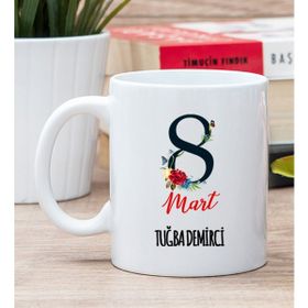 Hediye Dükkanı Kişiye Özel Kadınlar Gününe Özel Beyaz Kupa Bardak