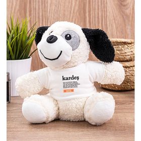 Hediye Dükkanı Kişiye Özel Kardeş Kelime Anlamı Peluş Köpek