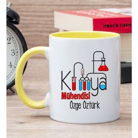 Hediye Dükkanı Kişiye Özel Kimya Mühendisi Sarı Kupa Bardak