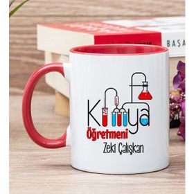 Hediye Dükkanı Kişiye Özel Kimya Öğretmeni Kırmızı Kupa