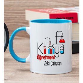 Hediye Dükkanı Kişiye Özel Kimya Öğretmeni Mavi Kupa