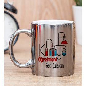 Hediye Dükkanı Kişiye Özel Kimya Öğretmeni Silver Kupa Bardak