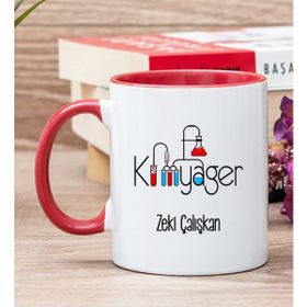 Hediye Dükkanı Kişiye Özel Kimyager Kırmızı Kupa