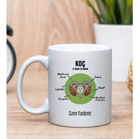 Hediye Dükkanı Kişiye Özel Koç Burcuna Hediye Silver Kupa Bardak