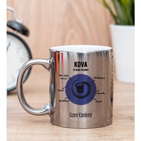 Hediye Dükkanı Kişiye Özel Kova Burcuna Hediye Silver Kupa Bardak