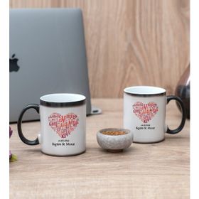 Hediye Dükkanı Kişiye Özel Love Tasarım Hediyelik İkili Sihirli Kupa Bardak