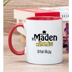Hediye Dükkanı Kişiye Özel Maden Mühendisi Kırmızı Kupa