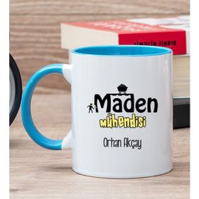 Hediye Dükkanı Kişiye Özel Maden Mühendisi Mavi Kupa