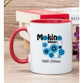 Hediye Dükkanı Kişiye Özel Makine Mühendisi Kırmızı Kupa