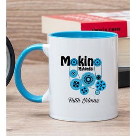 Hediye Dükkanı Kişiye Özel Makine Mühendisi Mavi Kupa