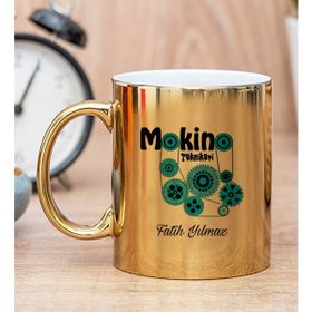 Hediye Dükkanı Kişiye Özel Makine Teknikeri Gold Kupa Bardak