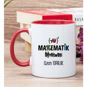 Hediye Dükkanı Kişiye Özel Matematik Öğretmeni Kırmızı Kupa