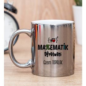 Hediye Dükkanı Kişiye Özel Matematik Öğretmeni Silver Kupa Bardak