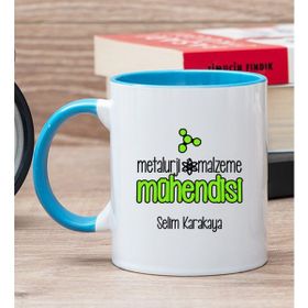 Hediye Dükkanı Kişiye Özel Metalurji ve Malzeme Mühendisi Mavi Kupa
