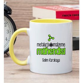 Hediye Dükkanı Kişiye Özel Metalurji ve Malzeme Mühendisi Sarı Kupa Bardak