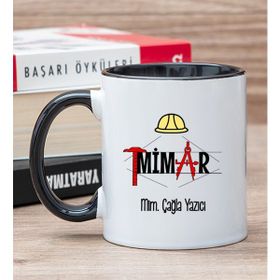 Hediye Dükkanı Kişiye Özel Mimar Siyah Kupa Bardak