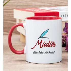 Hediye Dükkanı Kişiye Özel Müdür Kırmızı Kupa
